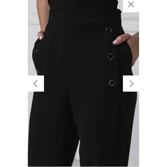 DKNY Women's High Waist Black Button-Detail Dress Pants Small sz 2 - Picture 5 of 8